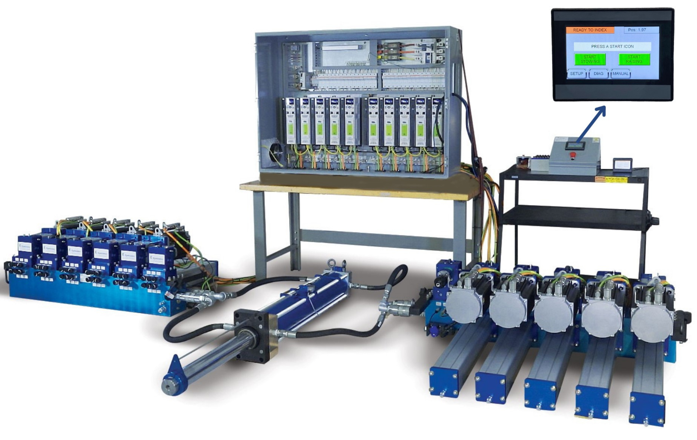 SPU and Inside of Control Cabinet for Shipboard Jet Blast Deflector Lifting Actuation System