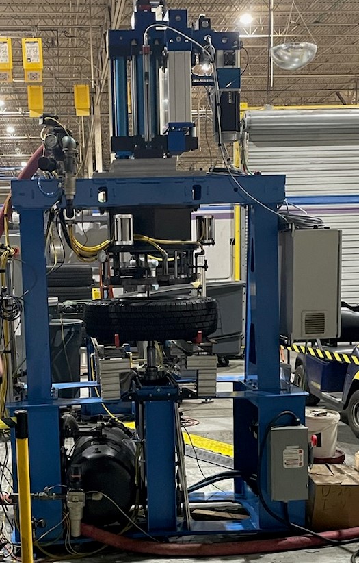 Tire and Wheel Inflator Assembly Press